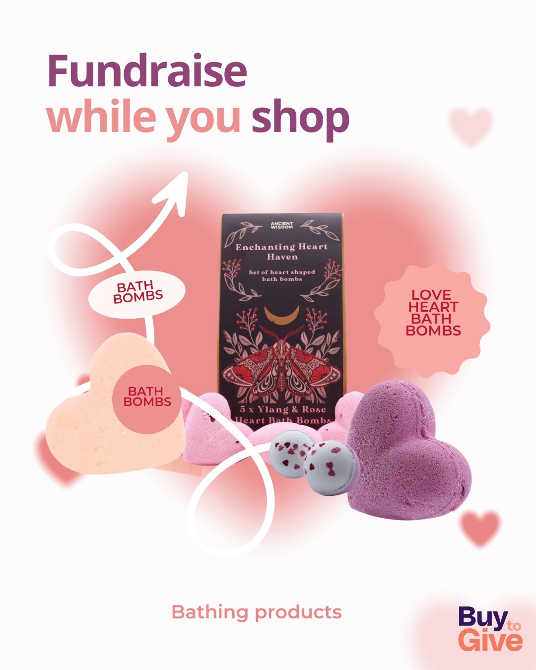 Valentine's bath bombs campaign ad
