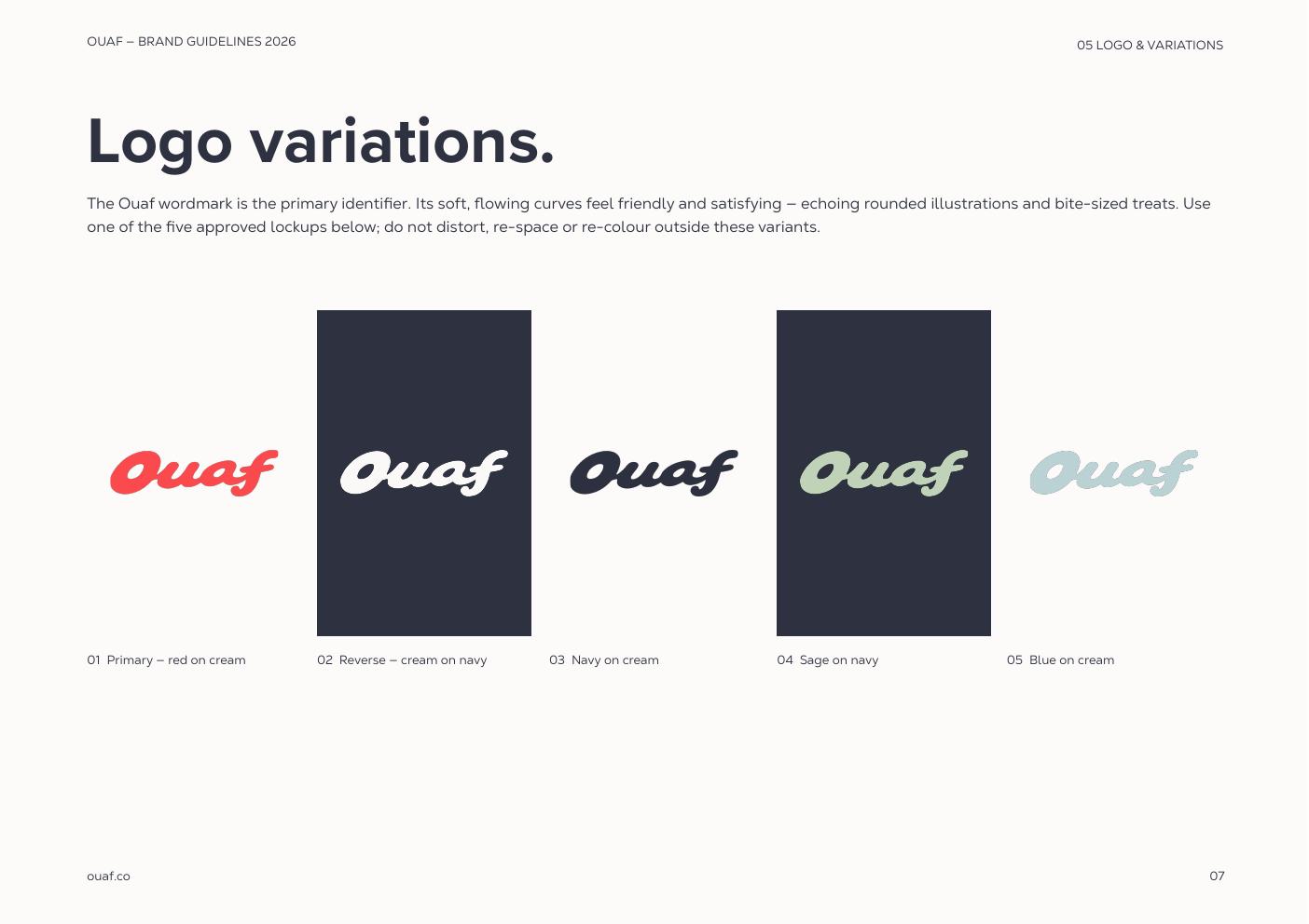 Ouaf brand guidelines — page 7